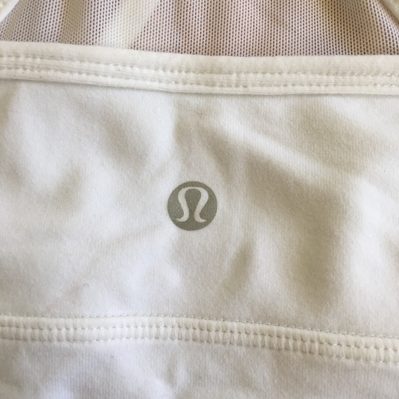 Lululemon White V Neck Tank Top Size 4 Mesh - Picture 7 of 7